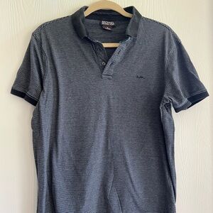 Michael Kors Men's Polo Shirt - Black and White Stripes